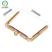 Customized high quality new style light gold purse bag frame metal